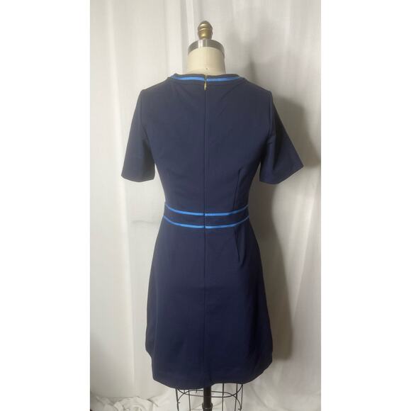 Draper James Navy Blue Short Sleeve Ponte Dress Small - Picture 3 of 5
